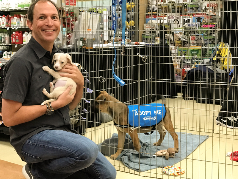 Brian with puppies