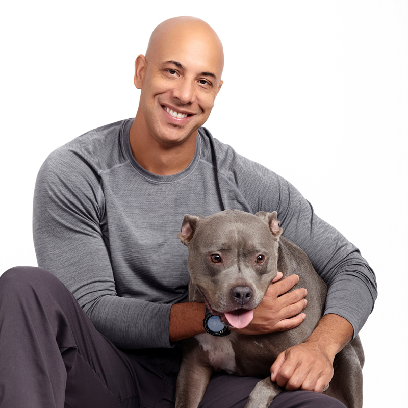 Stewart with dog