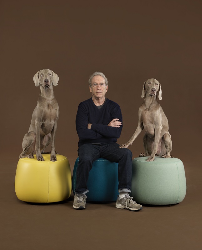 William Wegman with his dogs